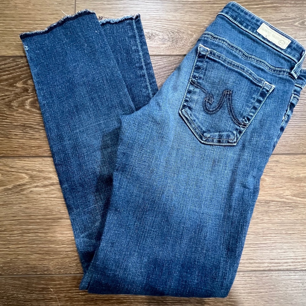 AG Adriano Goldschmied The Stilt Roll Up Cigarette Roll Up Cuffed Hem Jeans 27